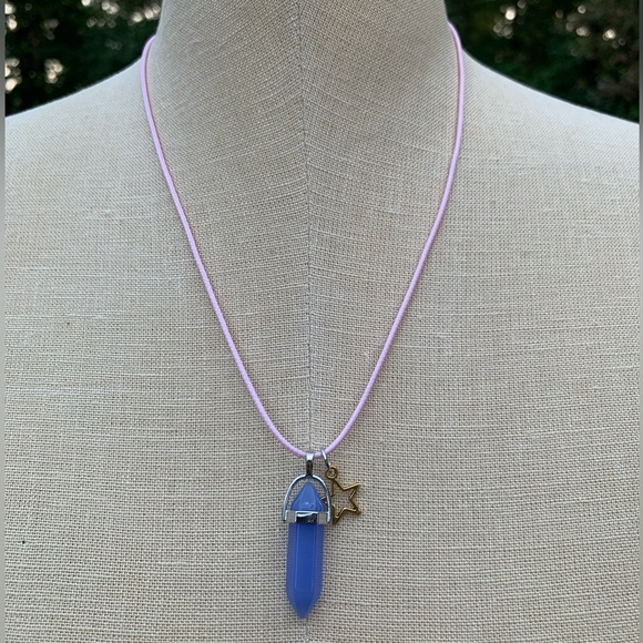 Handmade Resin Crystal Periwinkle Twinkle Little Star Amulet Necklace - Picture 5 of 10